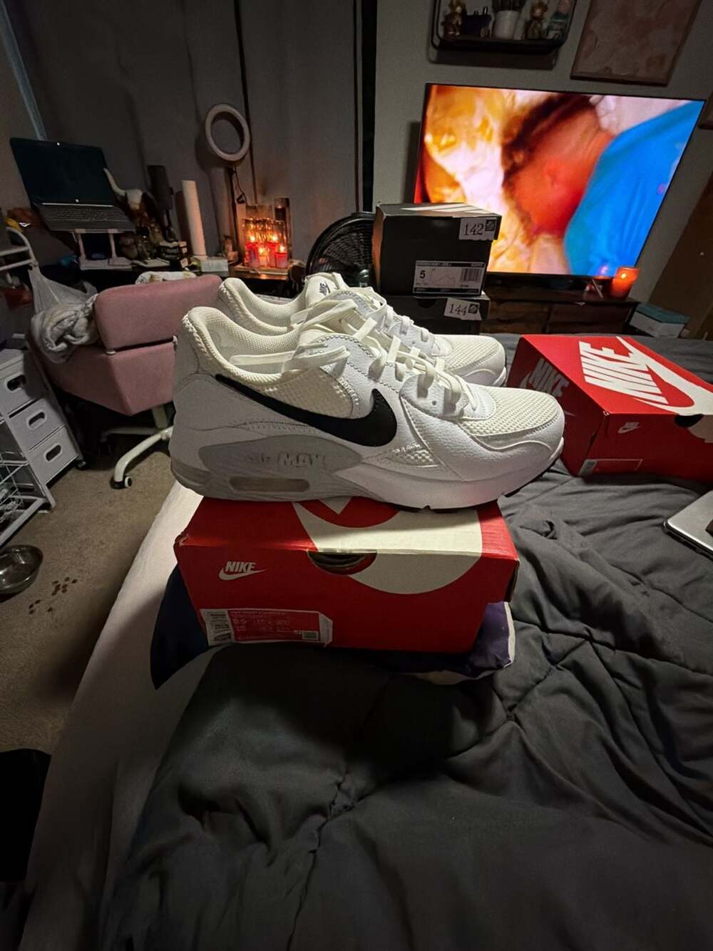 Nike Air Max Excee Shoes White Pure Platinum Black CD4165-100